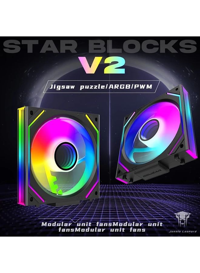 OUYUANSU 3 حزمة من مراوح تبريد الكمبيوتر 120 مم RGB PWM عالية السرعة منخفضة الضوضاء بتدفق هواء مزدوج - Image 3